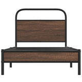 Bed Frame without Mattress 90x190 cm Brown Oak Engineered Wood 4100456