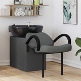 Shampoo Chair Dark Grey and Black 63 x 141 x 92 cm Fabric 42009074