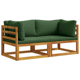 2 pcs Sectional Corner Sofa with Cushions Solid Acacia Wood 42028315