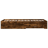 Bed Frame with Drawers without Mattress Smoked Oak 90x190 cm Single 3280437