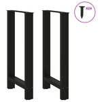 ZNTS Coffee Table Legs Black 2 pcs 50x cm Steel 4013328