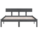 Bed Frame without Mattress Grey Solid Wood Pine King Size 810154