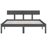 Bed Frame without Mattress Grey Solid Wood Pine King Size 810154