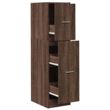 Apothecary Cabinet Brown Oak 30x41x118 cm Engineered Wood 855166