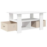 Coffee Table with Drawer White 77 x 55 x 42 cm Engineered Wood 8000412