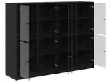 Highboard 2 pcs Black Oak 68 x 37 x 142 cm Engineered Wood 3402646