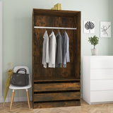 ZNTS Wardrobe Smoked Oak 100x50x200 cm Engineered Wood 815345