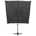 4-Tier Garden Parasol with Aluminium Pole Anthracite 250x250 cm 313822