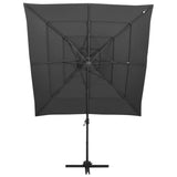 4-Tier Garden Parasol with Aluminium Pole Anthracite 250x250 cm 313822