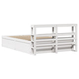 Bed Frame with Headboard White 120x190 cm Small Double Solid Wood Pine 3306361