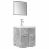 3 Piece Bathroom Furniture Set Concrete Grey Engineered Wood 3324892