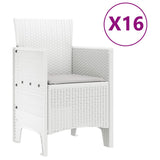 Garden Dining Set with Cushions with Cushion 17 pcs White PP 3378664