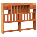 Bookcase Bed without Mattress Wax Brown 160x200 cm Solid Wood Pine 3321646