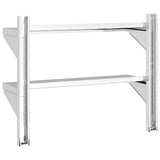2-Tier Wall Shelf 75x23.5x60 cm Silver Stainless Steel 30314