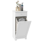 Single Hamper Laundry Storage Cabinet - White T3398P344538
