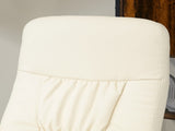 Swivel Recliner Chair with Footstool, PU Leather Armchair and Ottoman with High Back and Round Base T3398P344819