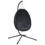 Hanging Egg Chair with Stand Anthracite Fabric and Steel 4007399
