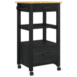 Kitchen Trolley MONZA Black 48 x 40 x 88.5 cm Solid Pine Wood 42027032