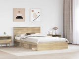 Bed Frame with Headboard Sonoma 120 x 200 cm Solid Pine Wood 3411030
