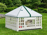 4 Panel Dog Playpen with Roof 177.5 x 154.5 x 112 cm Plastic 42027222