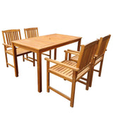 42622 5 Piece Outdoor Dining Set Solid Acacia Wood