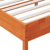 Bed Frame without Mattress Wax Brown 200x200 cm Solid Wood Pine 3216211