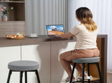 Set of Two Faux Leather Bar Stools - Grey/Black T3398P377909