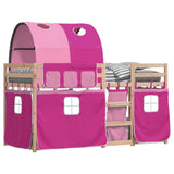 Bunk Bed without Mattress Pink 90x190 cm Single Solid Wood Pine 3284029