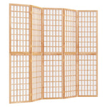 Folding 5-Panel Room Divider Japanese Style 200x170 cm 352085