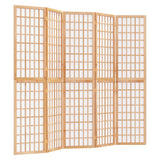 Folding 5-Panel Room Divider Japanese Style 200x170 cm 352085