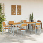 Garden Dining Set 7 pcs Grey and brown 200 x 90 x 75 cm 3284427