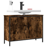 Bathroom Sink Cabinet Smoked Oak 80x30x60 cm Engineered Wood 842453