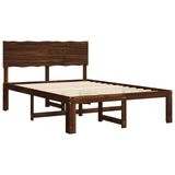 Double Bed Frame with Headboard ROSTOCK Dark Brown 135 x 190 cm 3405407