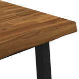 70 x 70 x 75 cm Solid Acacia Wood Natural and Black Square 937483