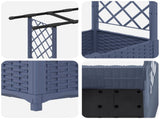 Raised Bed with Trellis and Roof Grey 162.5 x 40 x 138 cm PP 42032567