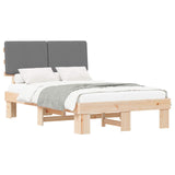 Bed Frame with Upholstered Headboard Light Grey 120 x 200 cm 877489