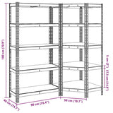2 Piece 5-Layer Shelves Set Blue Steel&Engineered Wood 3307625