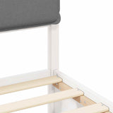 Bed Frame with Upholstered Headboard Light Grey 140 x 200 cm 3398128