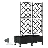 Garden Planter with Irrigation&Wheels 2 pcs Black PP 3423000