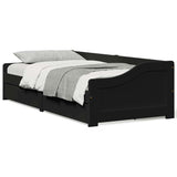 Day Bed with 2 Drawers without Mattress IRUN Black 90x200 cm 3314680
