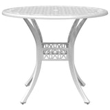 ZNTS Garden Table White Ø90x75 cm Cast Aluminium 4002809