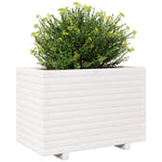 ZNTS Garden Planter White 70x40x49.5 cm Solid Wood Pine 3282550