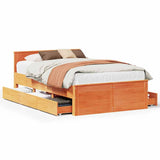 Bed Frame without Mattress with Headboard Wax Brown 120x190 cm Small Double Solid Wood Pine 3308785