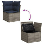 Garden Sofa 4 pcs Grey and navy 62 x 62 x 69 cm Poly rattan 366163