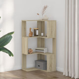 Corner Bookcase 3-Tier Sonoma Oak 50x50x102 cm Engineered Wood 852593