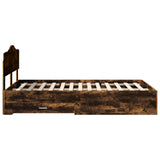 Bed Frame with Drawer Smoked Oak 120 x 200 cm Engineered Wood 3413215