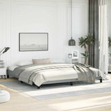 Bed Frame without Mattress Light Grey 193x203 cm King Fabric 346764
