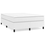 Box Spring Bed Frame White Double Faux Leather 3121217