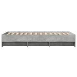 Bed Frame without Mattress Concrete Grey 90x190cm Engineered Wood 3295705
