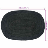 Area Rugs Dark Grey 205 x 305 cm Jute 42010645
